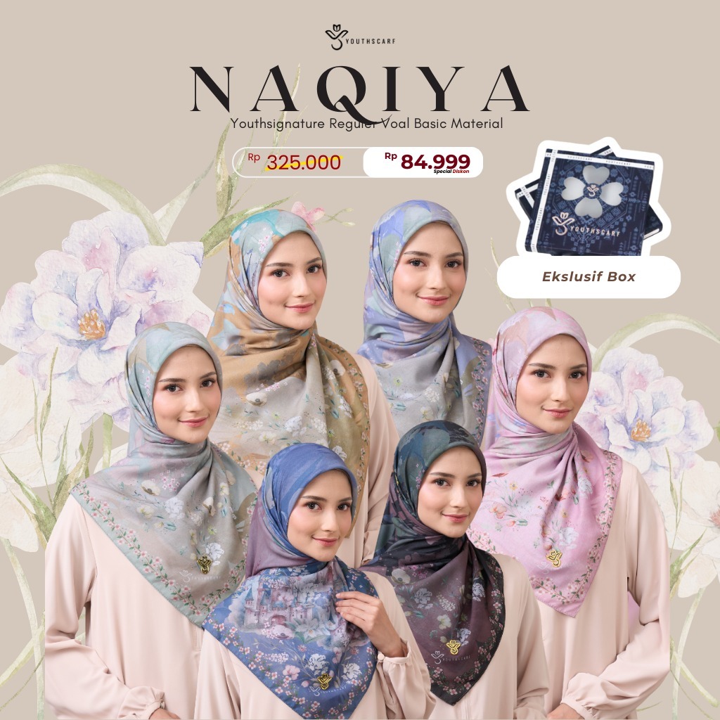 Youthfit I Voal Signature I Naqiya Series I Jilbab Motif untuk kuliah remaja kekinian