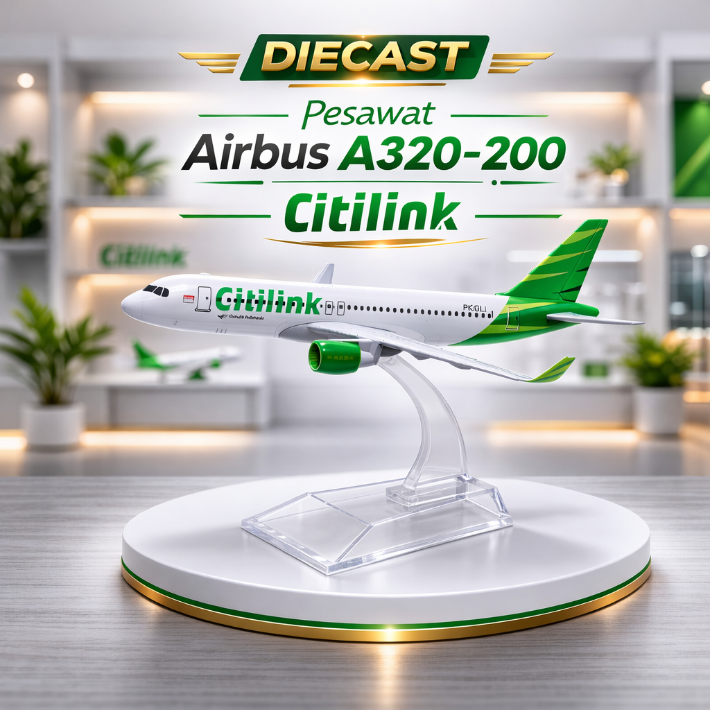 Mainan Pesawat Diecast Airbus A320-200 Citilink Airlines Besi Metal