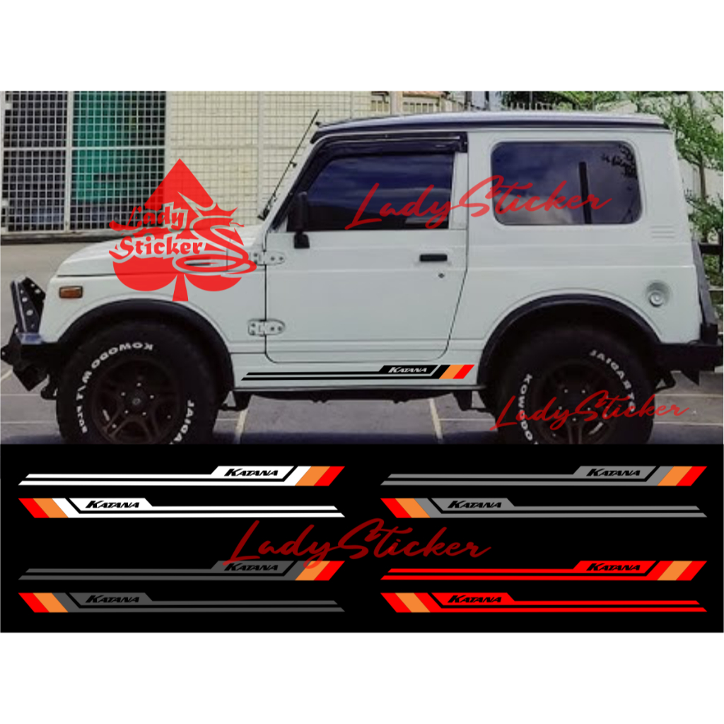 NEW Sticker cutting sticker mobil suzuki katana stiker list bawah mobil katana