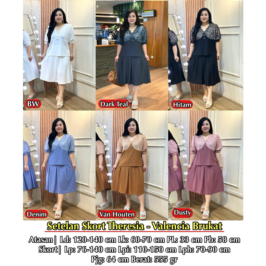 FINA BIGSIZE - ( THERESIA SETELAN SKORT ) SETELAN SKORT WANITA JUMBO BIGSIZE