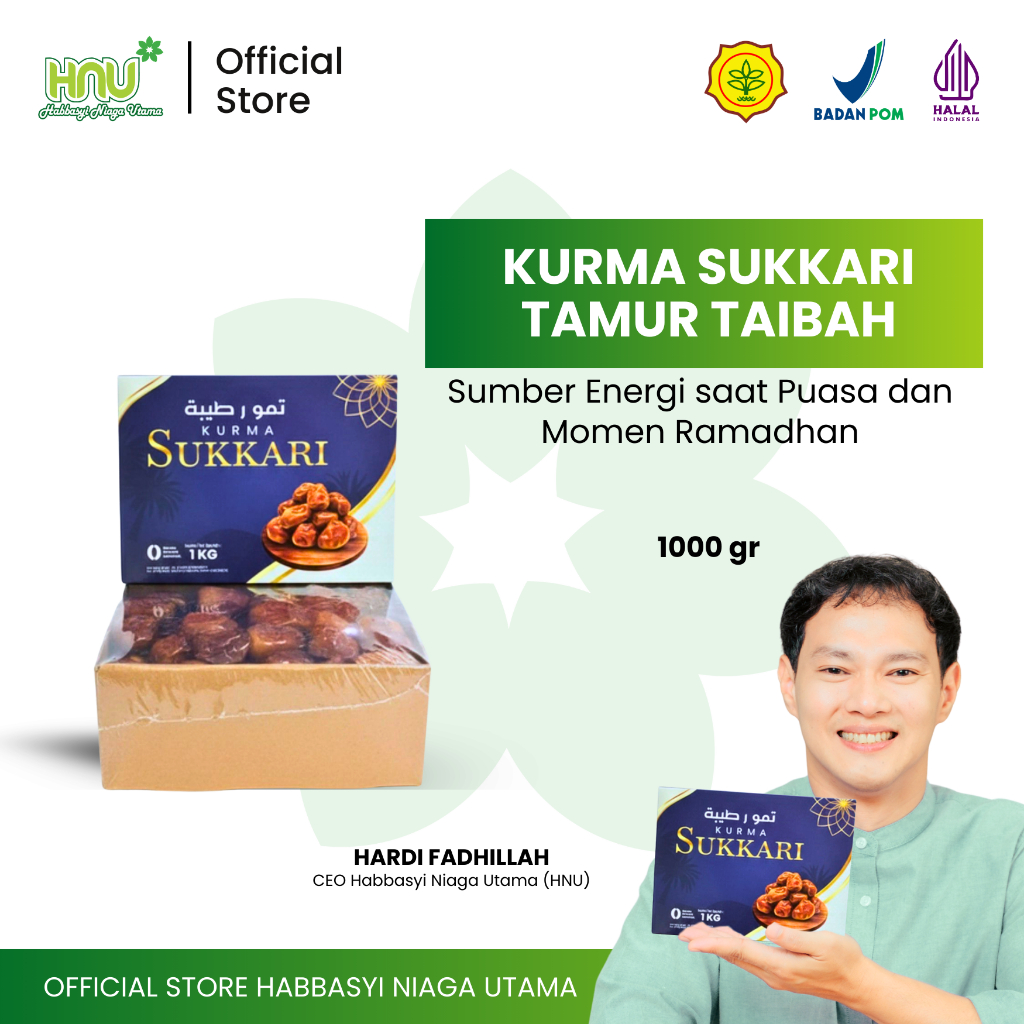 Kurma Sukkari Premium 1kg - Kurma Asli Impor Arab Saudi