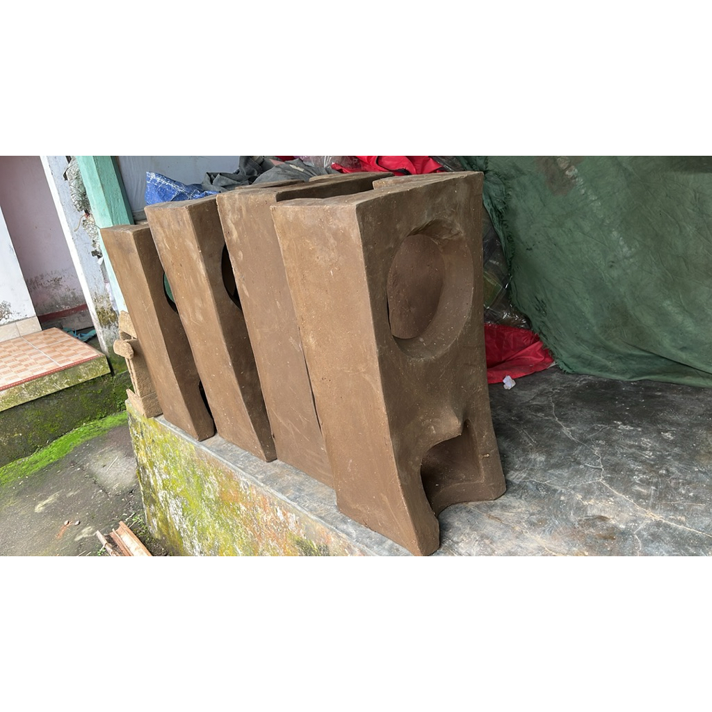 Tungku 1 lubang tanah liat tradisional Tungku Kayu Bakar Jadul