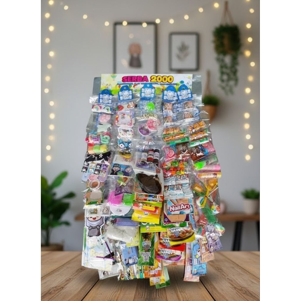 Paket usaha serba 2000 jipnstore, 90pcs aksesoris, mainan, makanan yg viral, dll