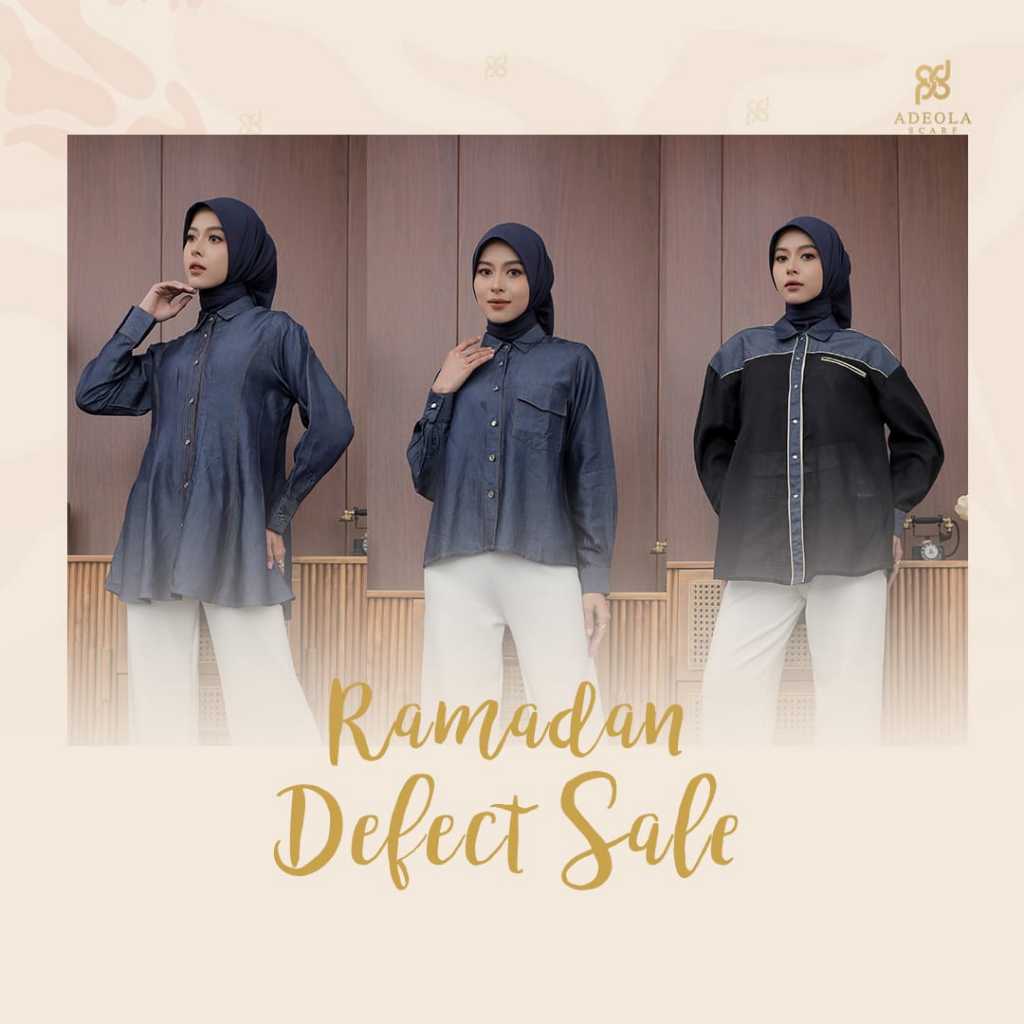 Adeola Scarf Defect Sale - Denim Series - Blouse Wanita
