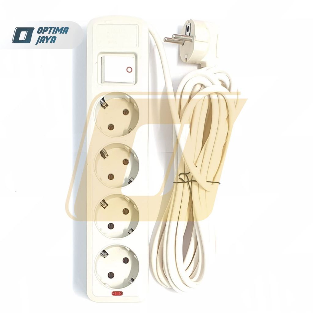 Stop Kontak Arde Saklar + Kabel White Series LINUX
