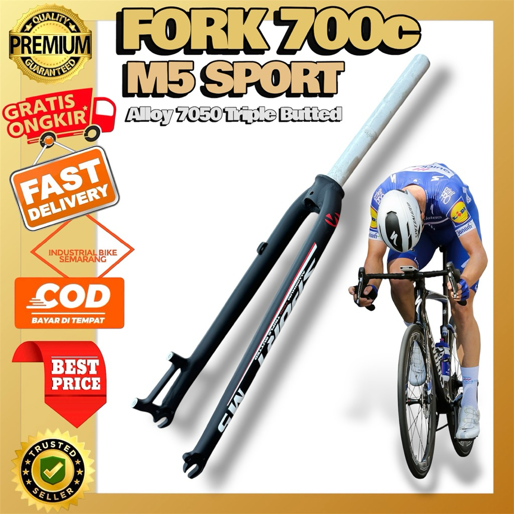 ( FORK 700c M5 SPORT ) Garpu Fork Depan Alloy Alumunium 700 C Fixie Roadbike Balap Road Bike