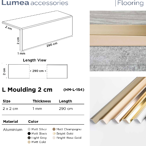 LUMEA Lis Alumunium Moulding 2 cm (HM-L-154)