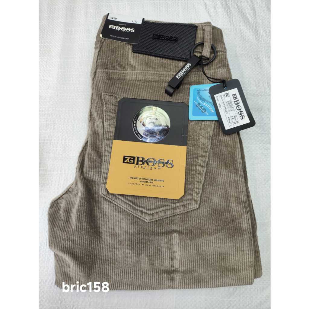Celana Pria Corduroy Stretch ZG BOSS Regular Fit