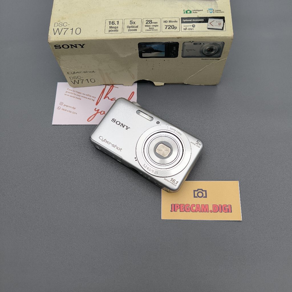 DIGICAM KAMERA DIGITAL SONY CYBERSHOOT DSC W710 FULLSET BOX TINGGAL PAKAI