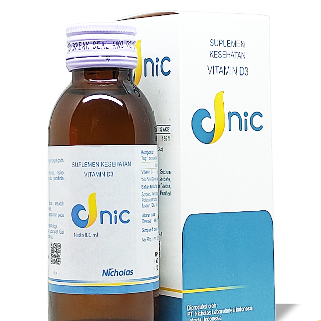 DNIC Sirup Vitamin D 1000 IU - Suplemen Cair, Memenuhi Kebutuhan Vitamin D, Untuk Ibu Hamil dan Lans