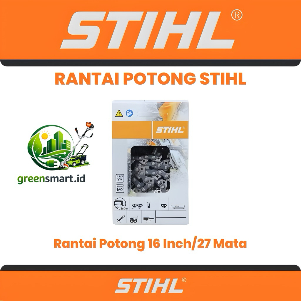 rantai potong chainsaw 16inch 27T 3/8 type bar ms180 27mata