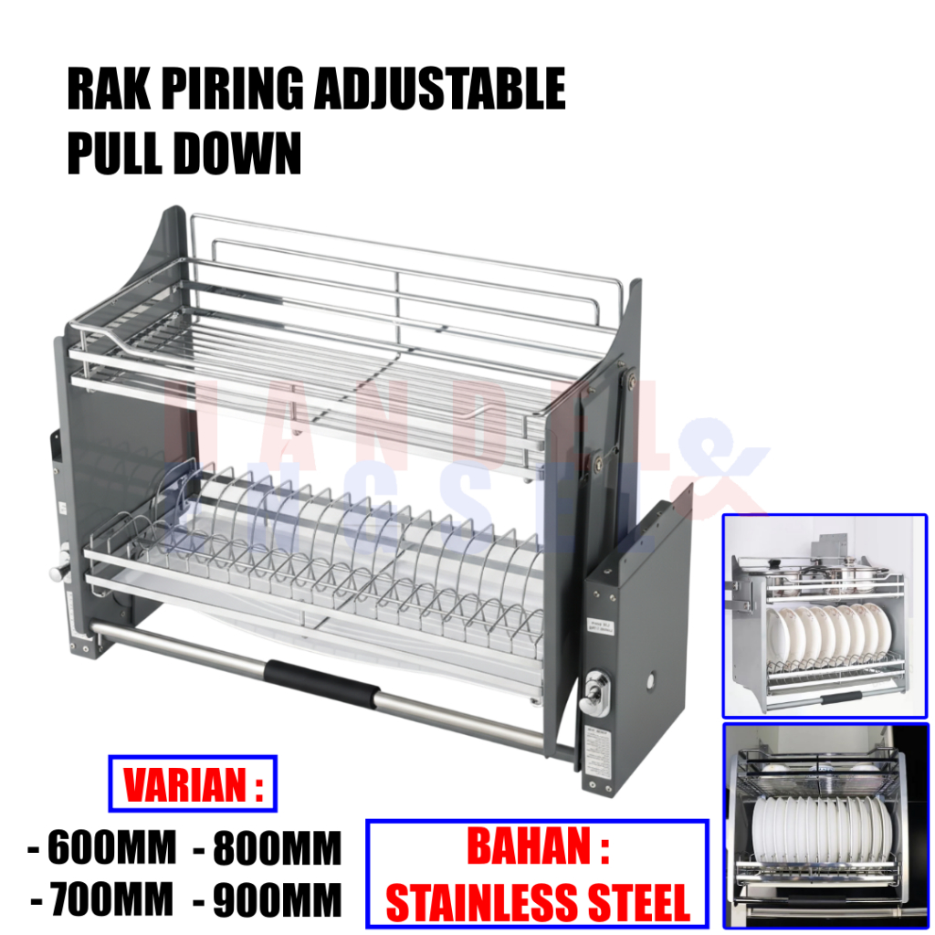 Rak Piring Elevator Pull Down Dish Rack Rak Piring Hidrolik Dapur Kitchen Set