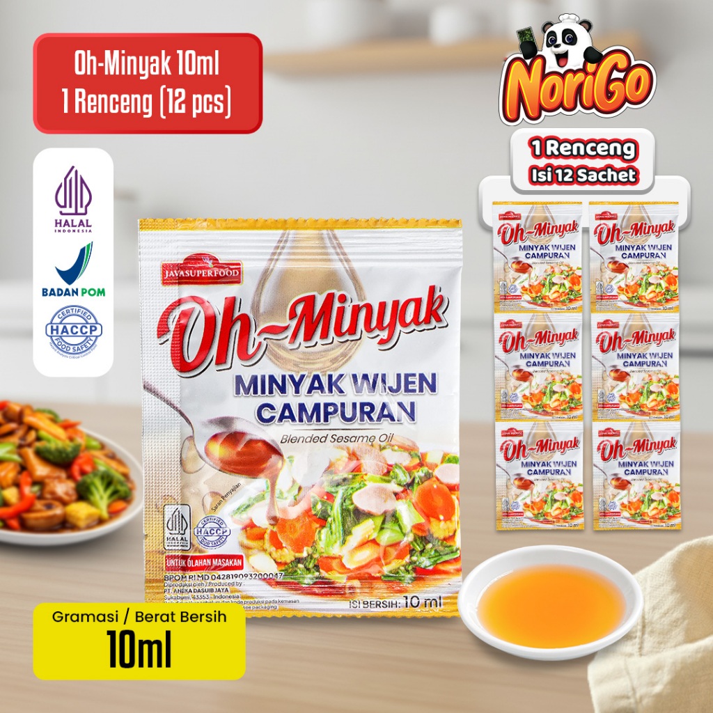 (HALAL) Oh Minyak Wijen Campuran (1 RENCENG ISI 12 PCS) Minyak Wijen Sachet Kemasan Praktis 10ML / S