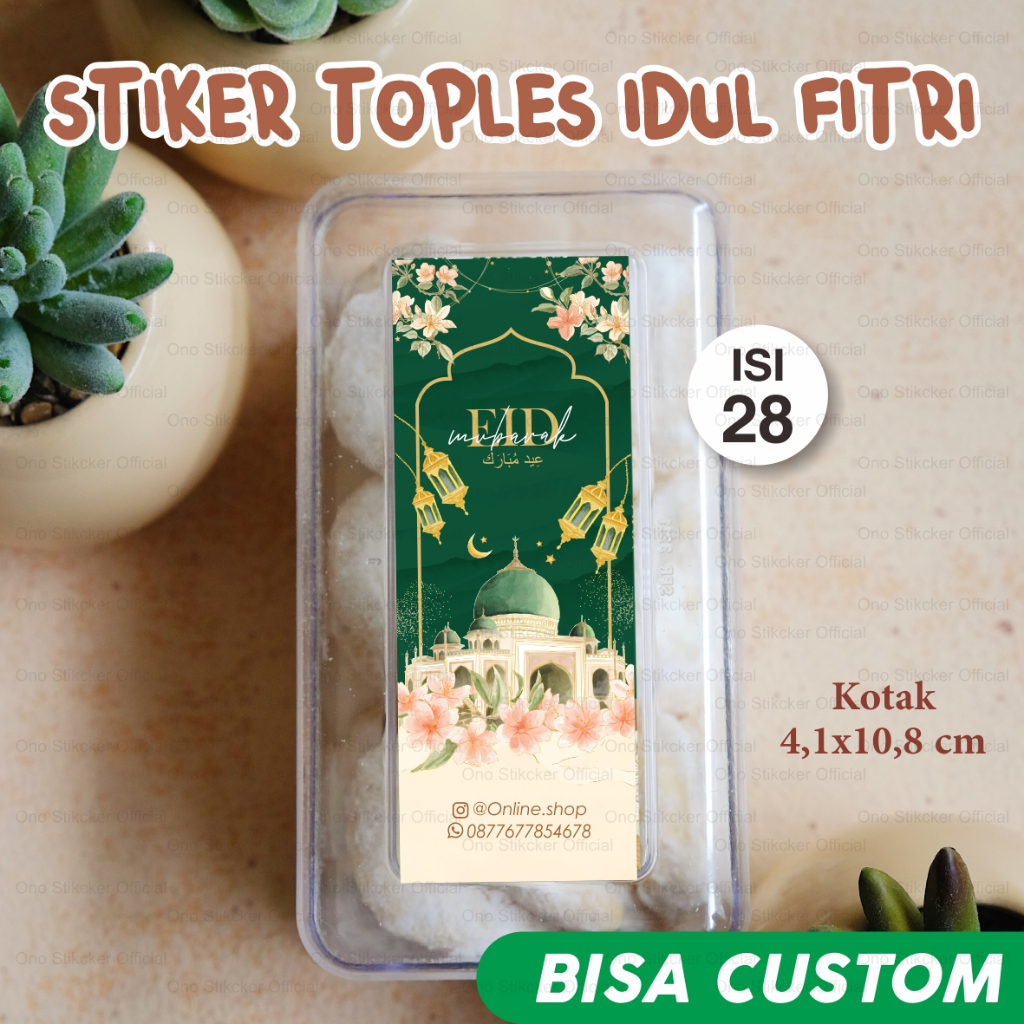 Stiker toples idul fitri lebaran hampers kotak kue custom