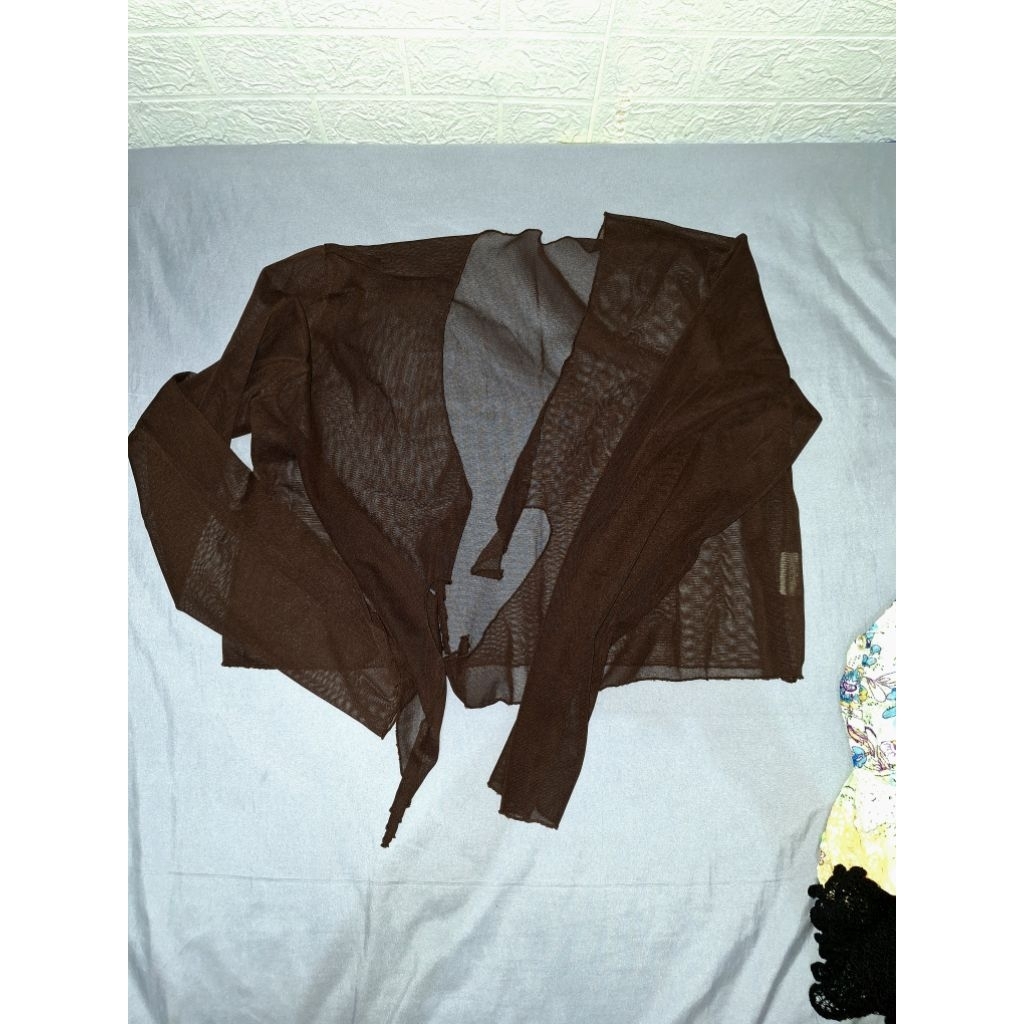outer crop, pita, coklat tua, preloved
