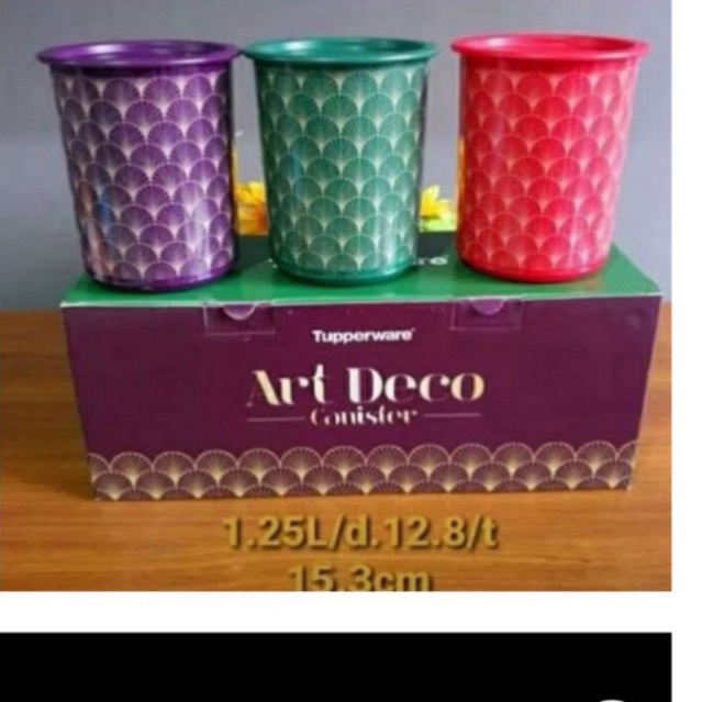 art deco canister tupperware
