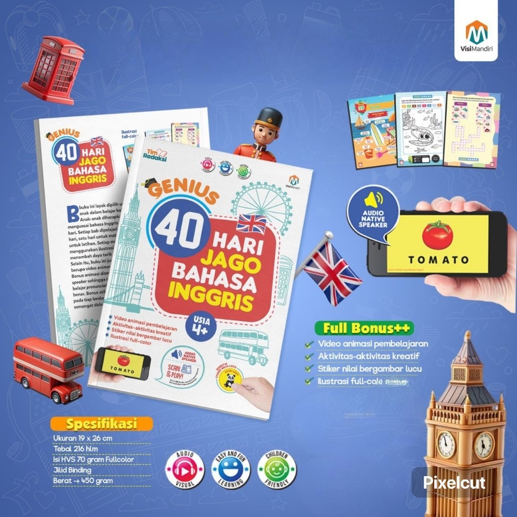 Genius 40 Hari Jago Bahasa Inggris Buku Belajar Bahasa Inggris Bilingual Untuk Anak TK SD