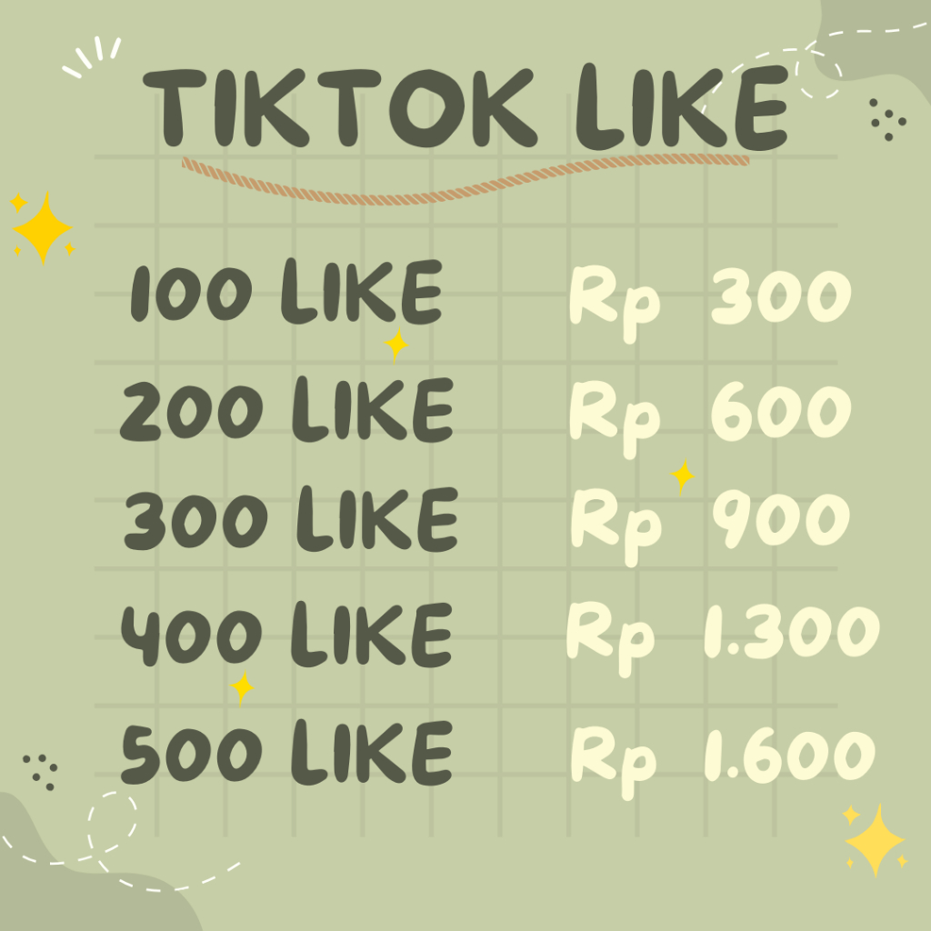 Jual Like Tiktok Penambah Suka Postingan Anda High Quality Global Mix Auto Viral FYP Permanen Hanya 