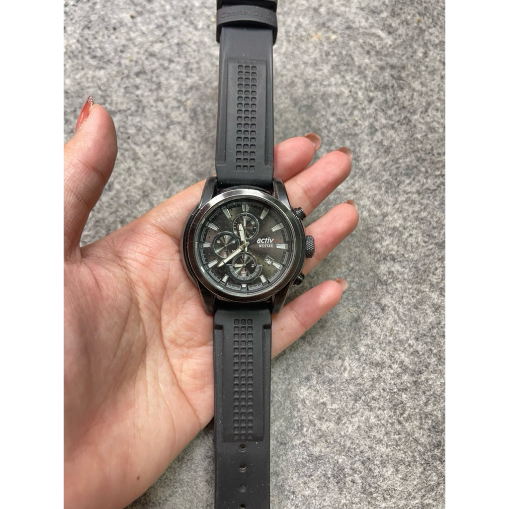 Jam tangan second activ westar cronograph original all stanless stell