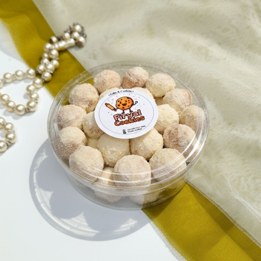 Kue Putri Salju Keju atau Snow Ball Cheese Premium Butter & Cheese - Kue Kering By FiryalCookies