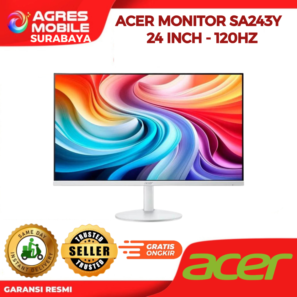 ACER MONITOR 24 INCH SA243Y IPS FHD 1080P 1MS 120HZ 3Y + 1Y ADP