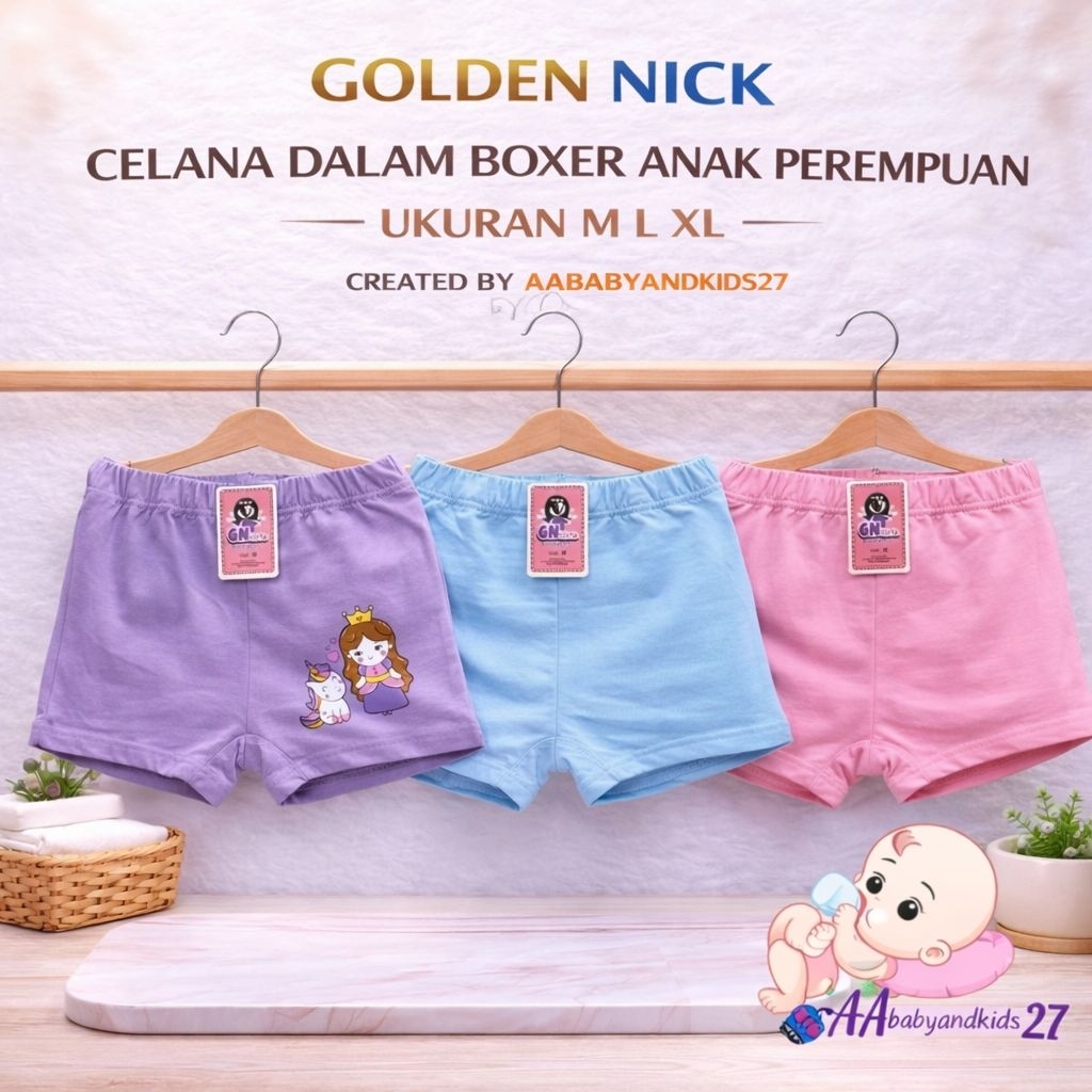 6PC BOXER SUPER SOFT Celana Dalam Anak Perempuan Usia 2-9Tahun Ukuran M L XL COTTON NYAMAN DIPAKAI B