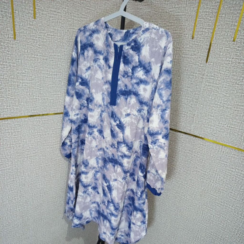 satu set tunik dan celana bahan cringkel ukuran jumbo