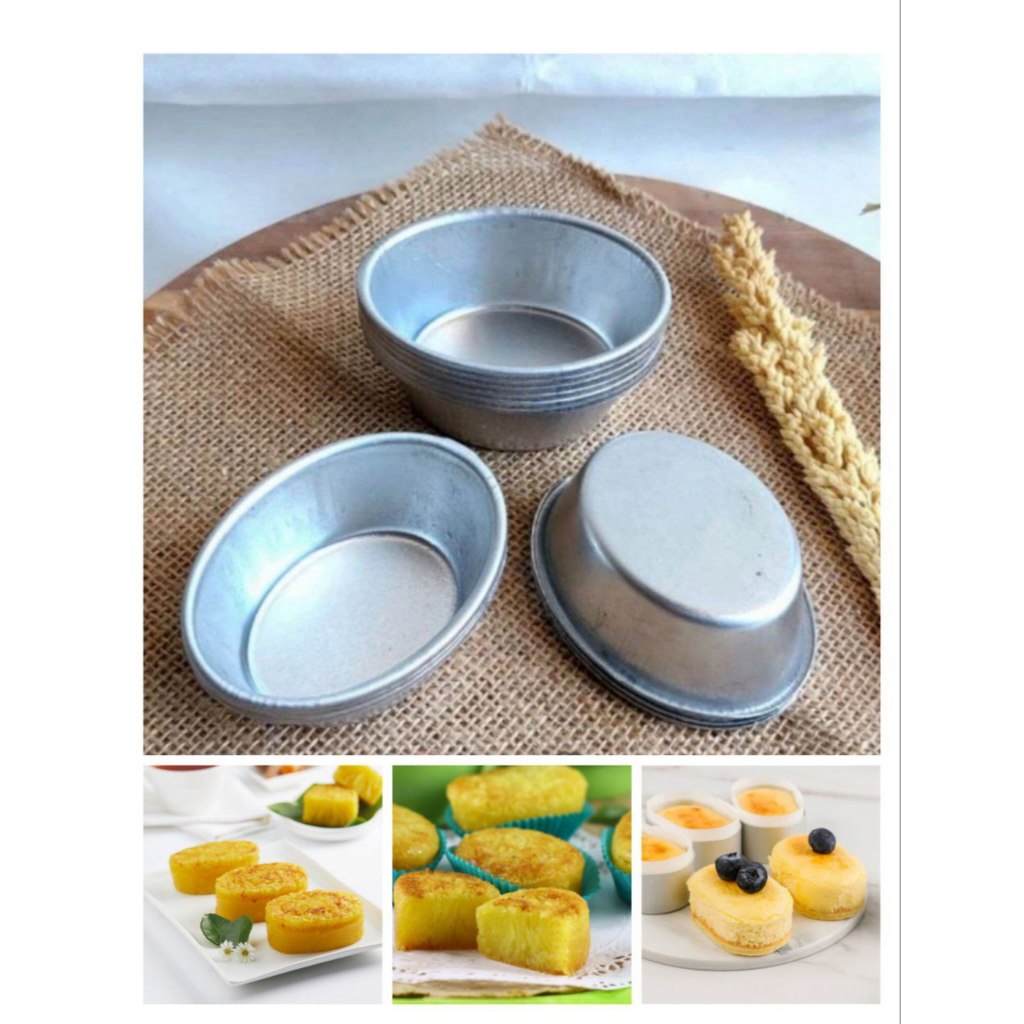 Loyang cheesecake mini, loyang kue oval tanpa sambungan, loyang alumunium oval cheese cake mini, pan