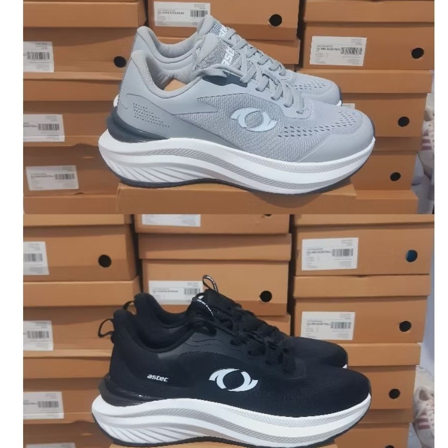 SEPATU PRIA RUNNING LIFESTYLE ASTEC black/grey