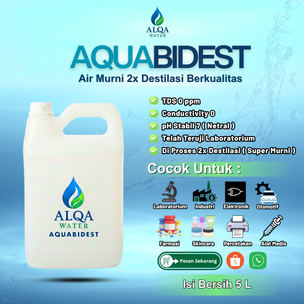 Aquabidest / Aquabidestilata / Aquabidest 5 Liter