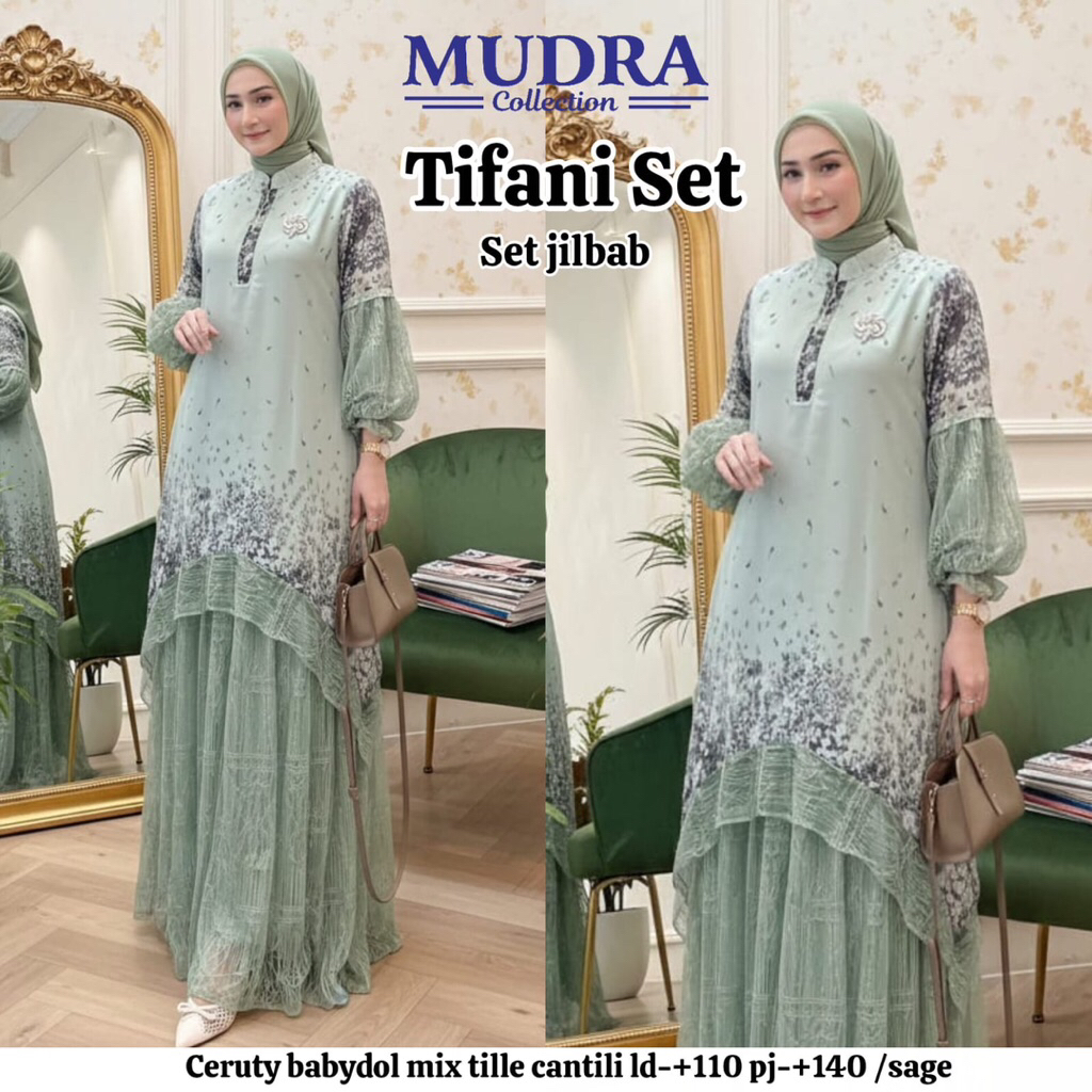 GAMIS DRESS TIFANI SET HIJAB ORIGINAL BY MUDRA