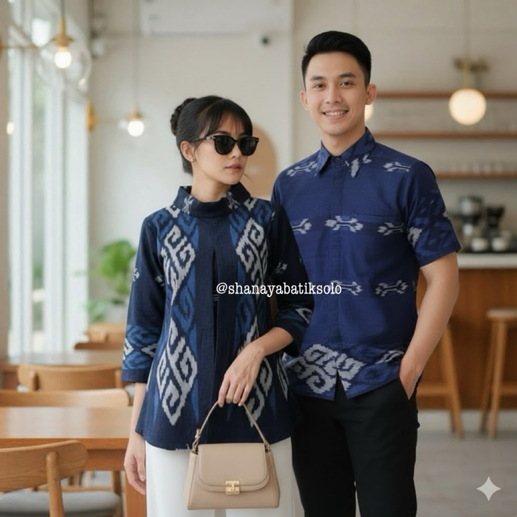 Shanaya Baju Batik Wanita Blus Tenun Original blouse Batik Kerja Belakang Toyobo Kekinian