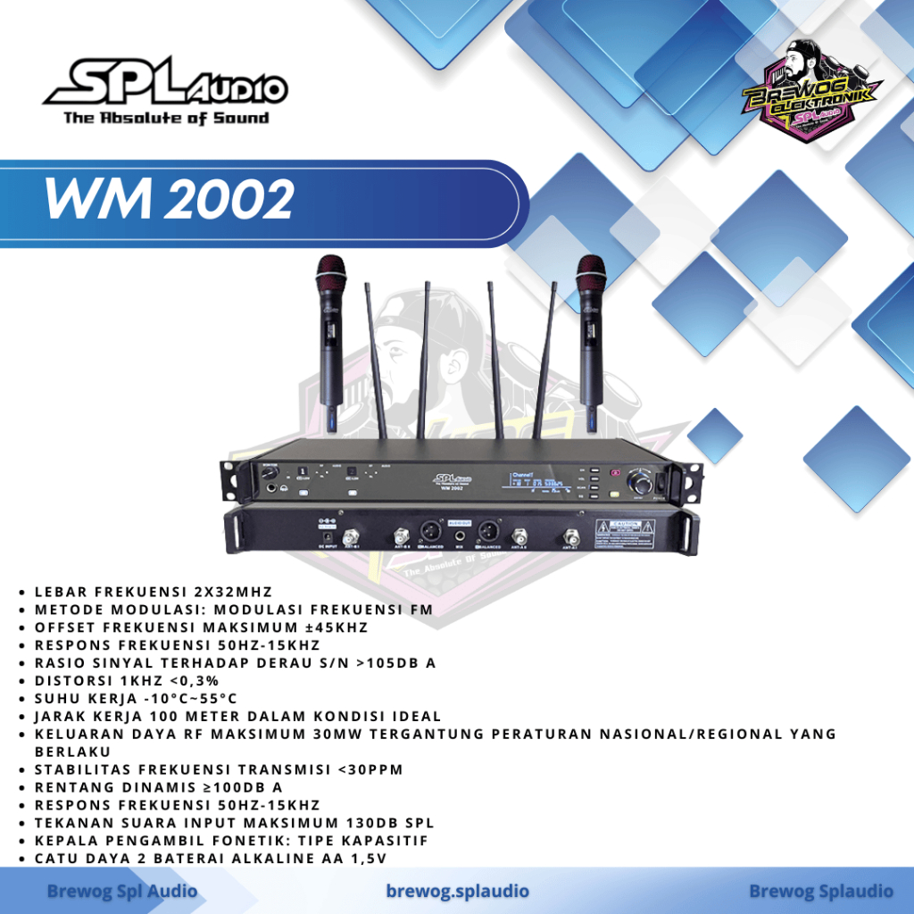 SPL Audio Mic wireless WM2002 100M Range Low Distortion
