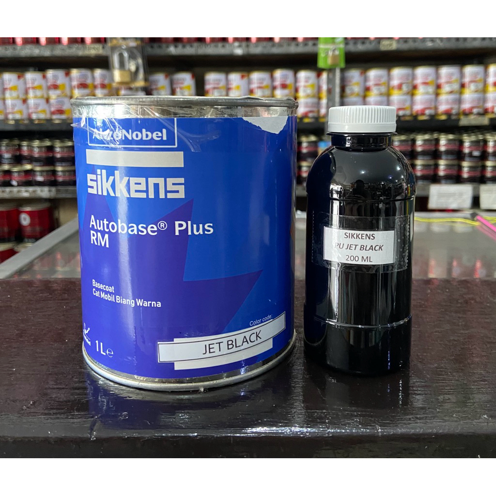 Cat Sikkens PU jet black akzonobel hitam piano 200ml