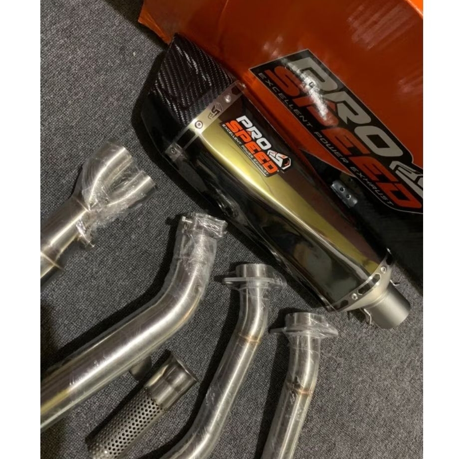 KNALPOT PROSPEED FULLSISTEM SHARK BLACK HONDA TRANSALP