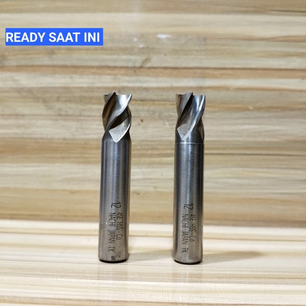 Endmill 12mm 2flute hss nachi mata bor Fais 12 mm 2f end mill second berkualitas
