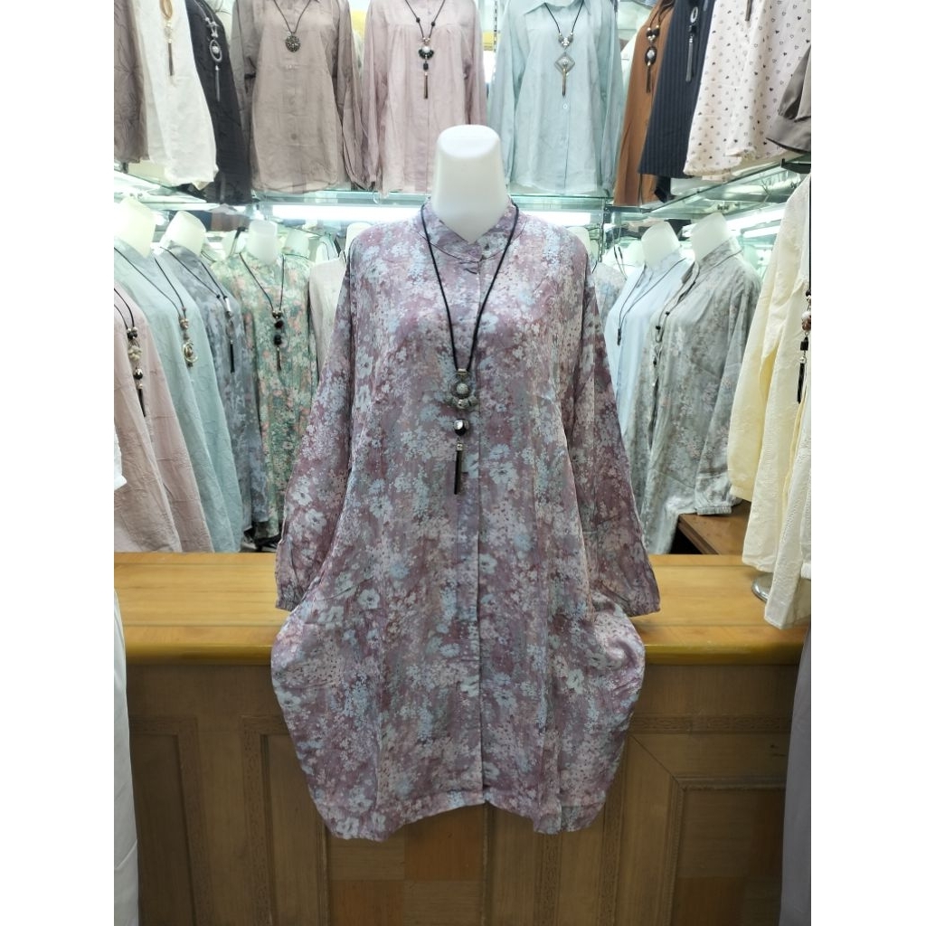 TUNIK JUMBO KATUN RAYON MOTIF BUNGA BUNGA T 214