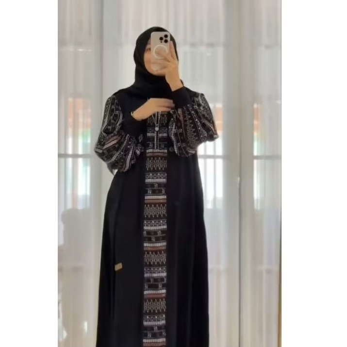 RESTOCK NADHEEFA STORE HITAM MARBELLA MOTIF TERBARU ((READY))