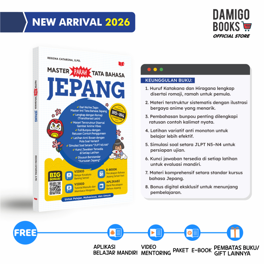 Buku Belajar Bahasa Jepang - Master Parah Tata Bahasa Jepang