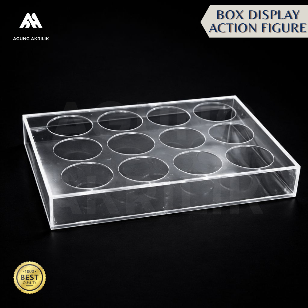 TRAY-8 Tempat Air Mineral Gelas Akrilik / Nampan Aqua Gelas Acrylic (Bahan Tebal 5 mm) isi 8 Slot | 