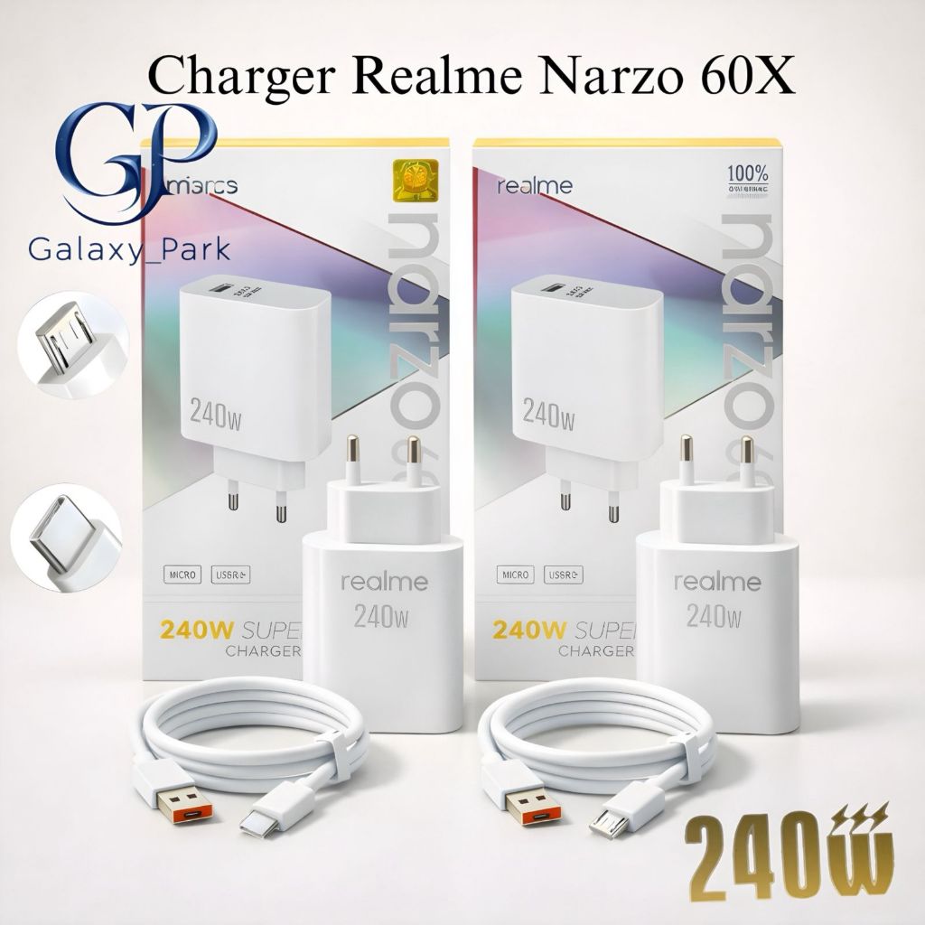 Charger Realme narzo 60x 5G 240w Support FastCharging kompatible semua hp smartphone android Terlari