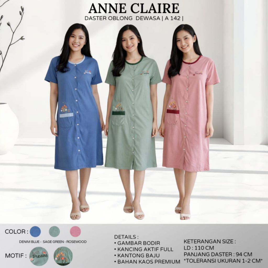 Anne Claire Daster Lengan All Size full kancing