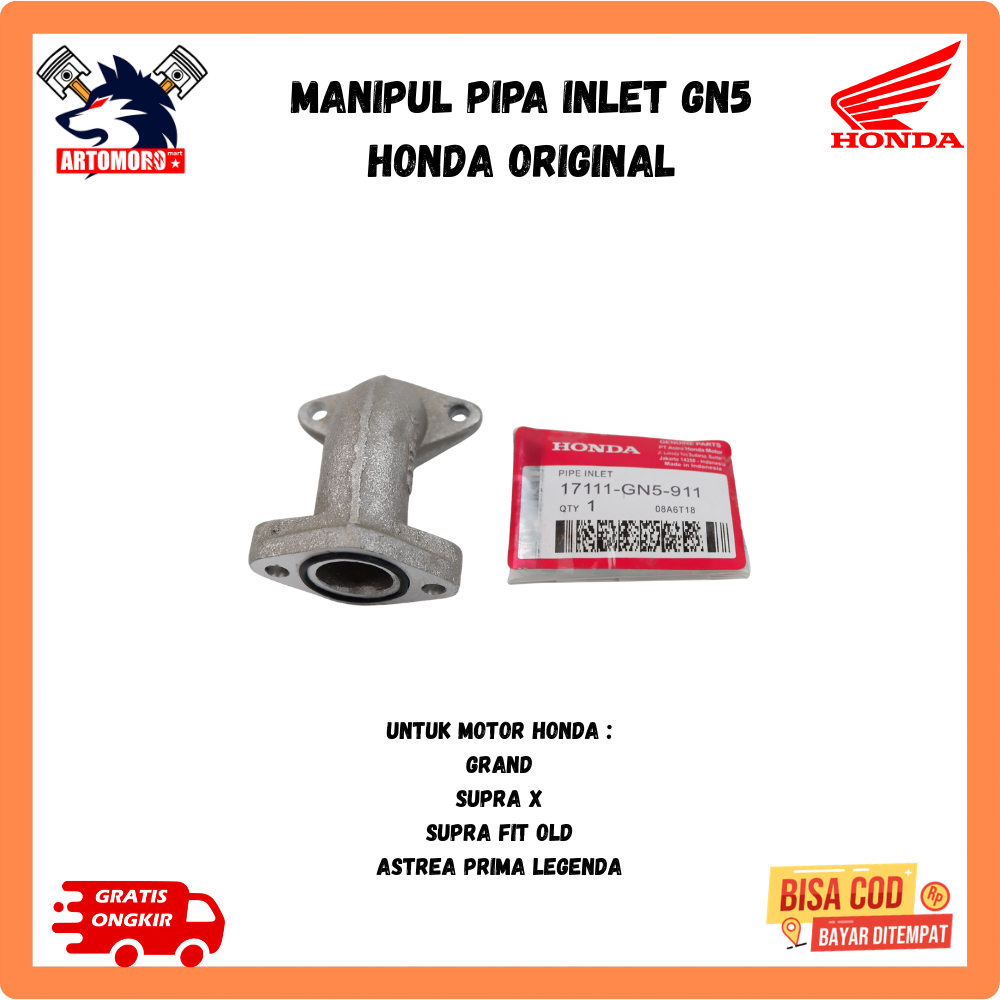 Ori Manipul Pipa Inlet GN5 Honda Grand Motor Supra Manipol 17111-GN5-911 original