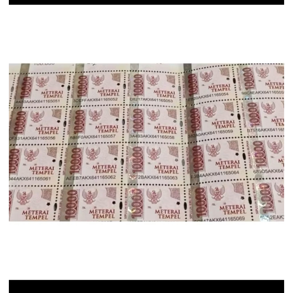 Materai tempel 10000 original - 50 lembar