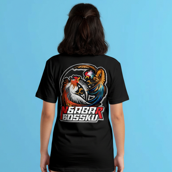 Kaos Ayam Jago Ngabar Bosku Bahan Katun Combed Standar Distro Baju Dewasa Pria Wanita