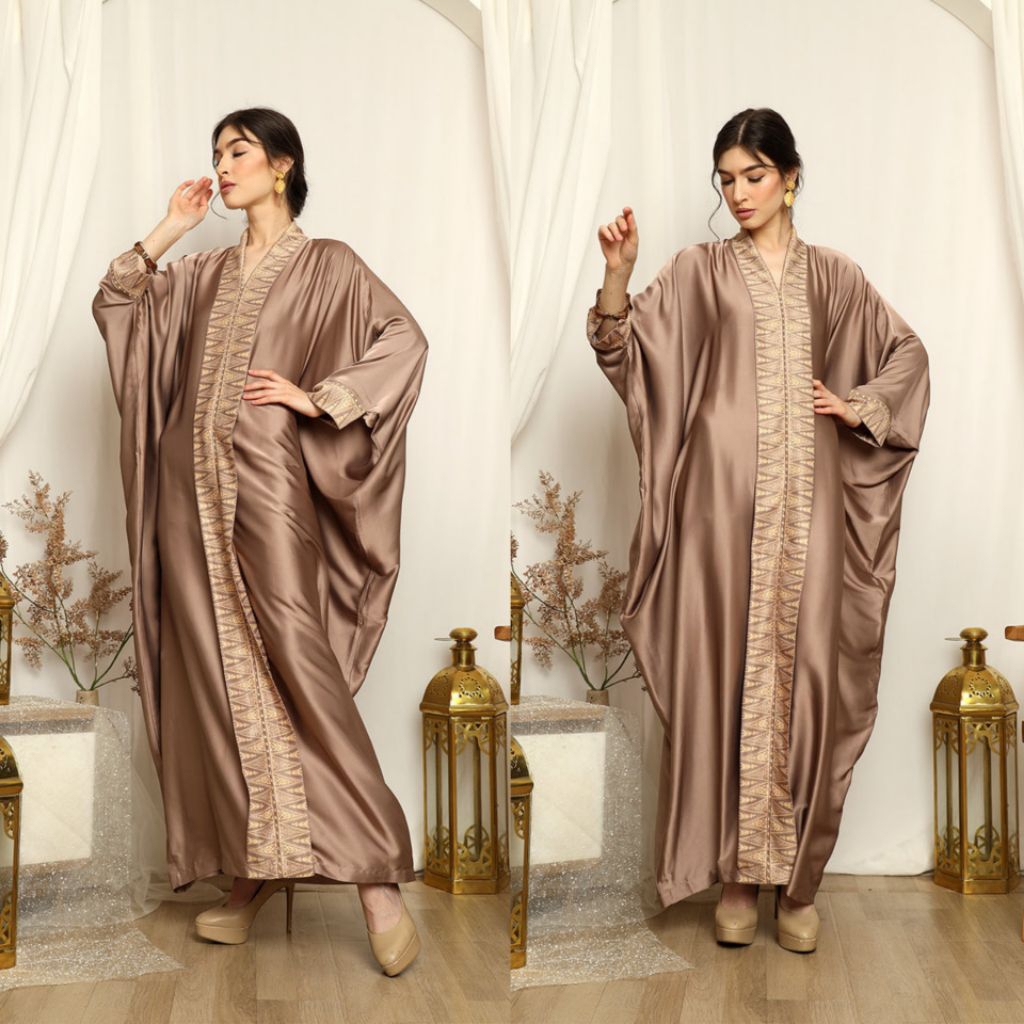 Kaftan Coklat | Kaftan Brown | Kaftan Modern | Kaftan Jumbo | Long Kaftan | Dress Coklat | Dress Bro