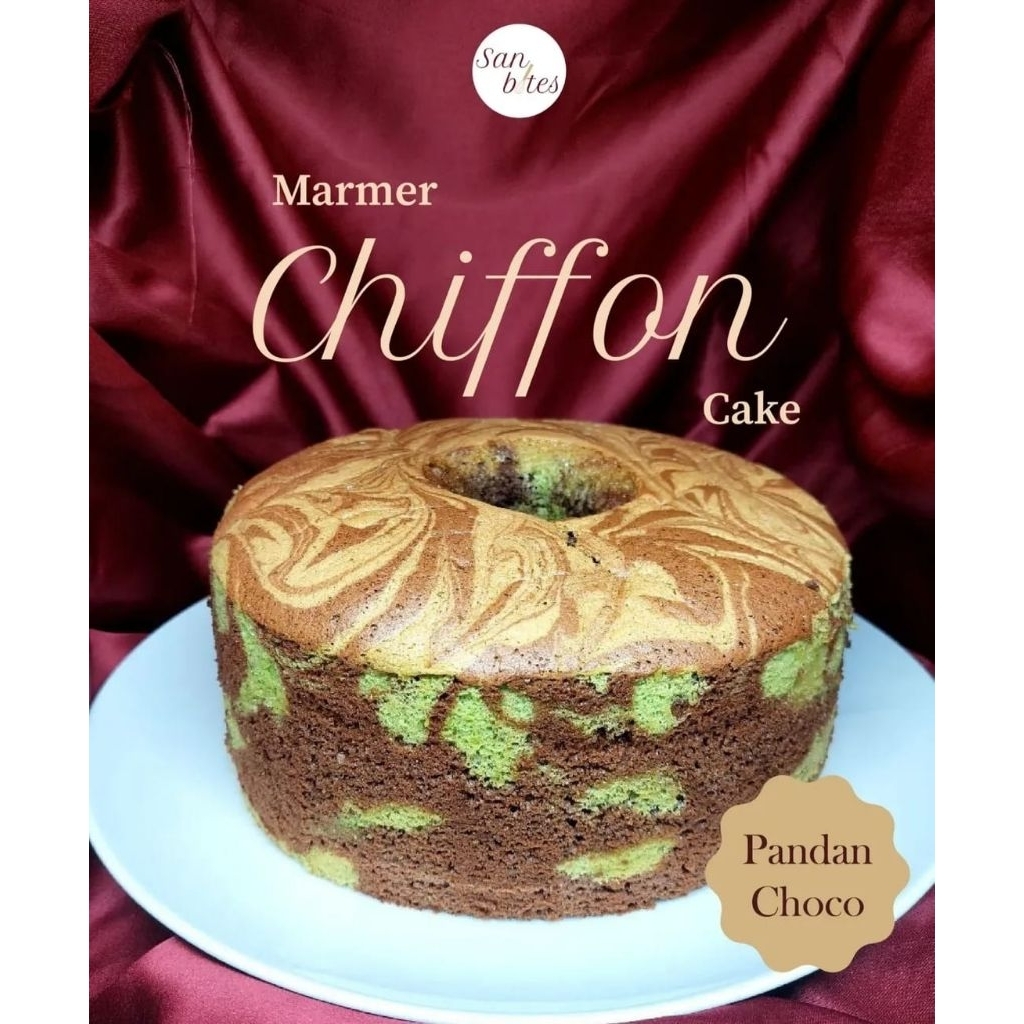 Chiffon Cake Marmer Choco Pandan