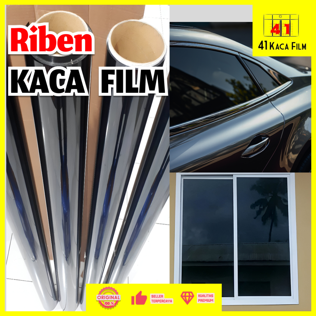 Stiker Kaca Film Riben Hitam Jendela Rumah Gedung Kantor Sunblast Mobil Sticker Hitam Anti Panas UV