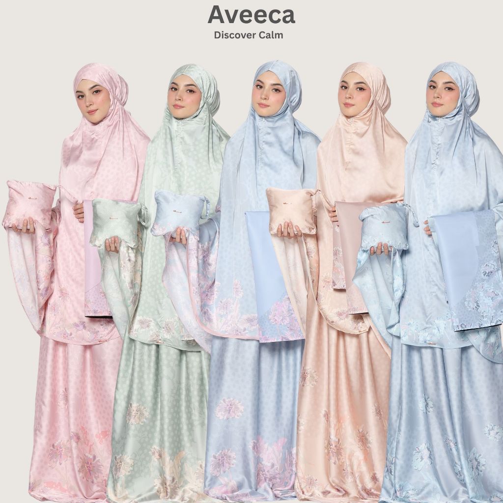Aveeca Mukena Dewasa Premium Silk Printing Terbaru Meadow Polkadot