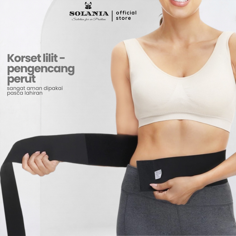 SOLANIA Korset Pelangsing Perut Buncit Ibu Melahirkan Setelah Cesar Normal Stagen Lilit Solania Cors